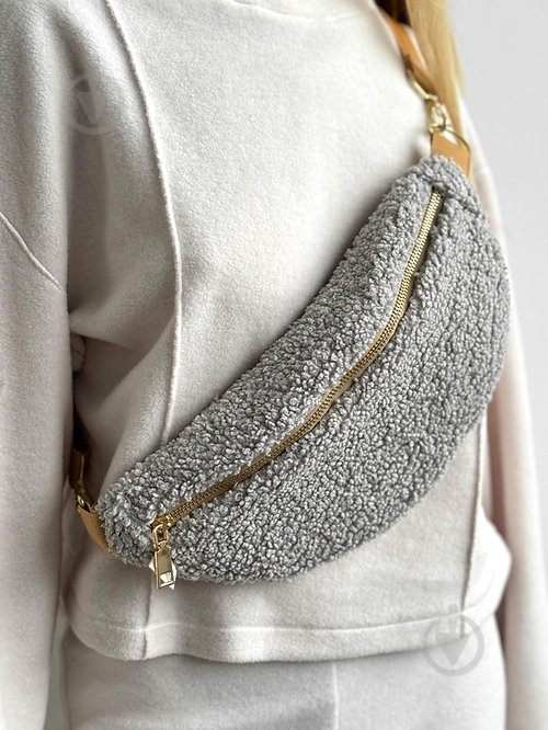 Сумка-бананка MISO accessory Teddy маленькая серый - фото 1 Сумка-бананка MISO accessory Teddy маленькая серый - фото 1