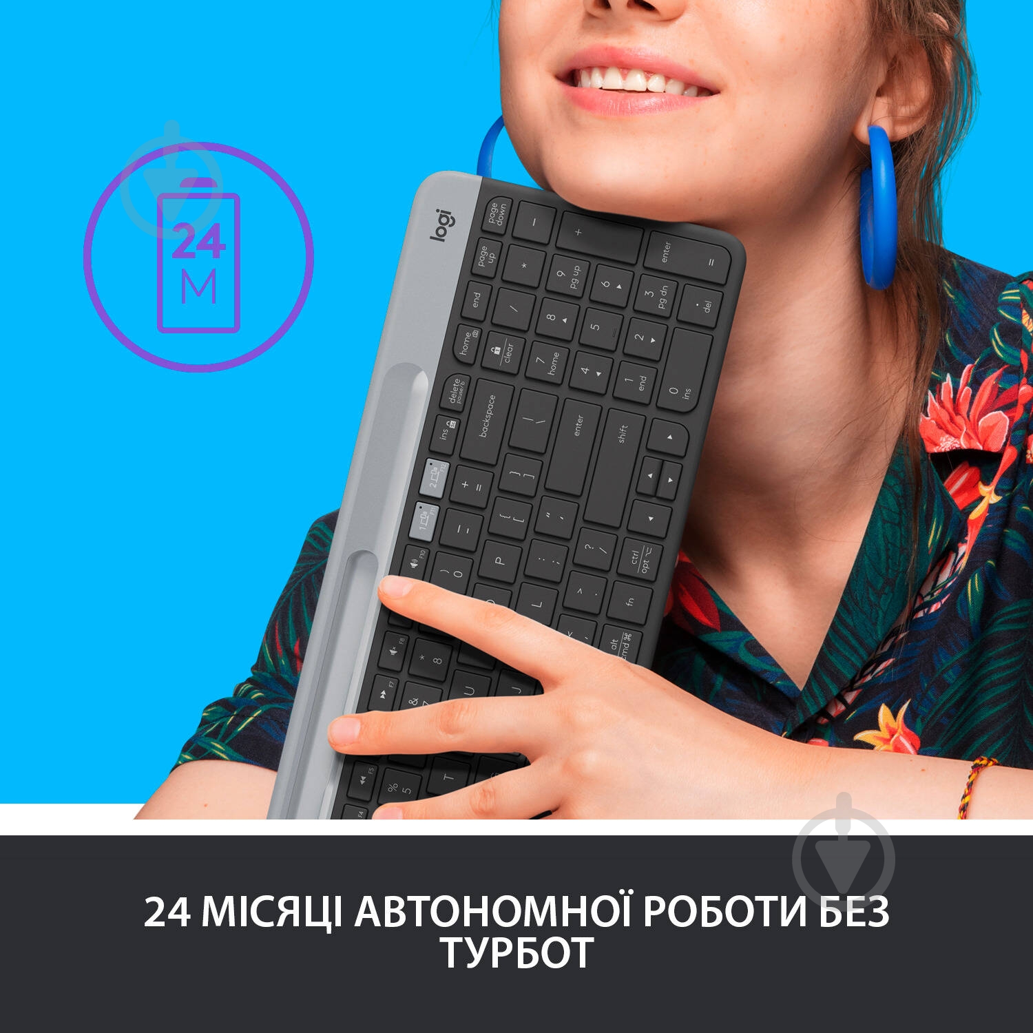 Клавиатура Logitech K580 Slim Multi-Device Bluetooth Keyboard (L920-010622) graphite - фото 7