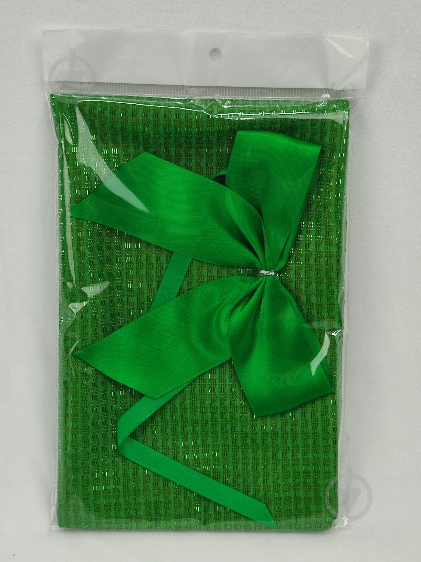 Мешок для подарков 21x27 см зеленый с бантом - фото 2 Мешок для подарков 21x27 см зеленый с бантом - фото 2