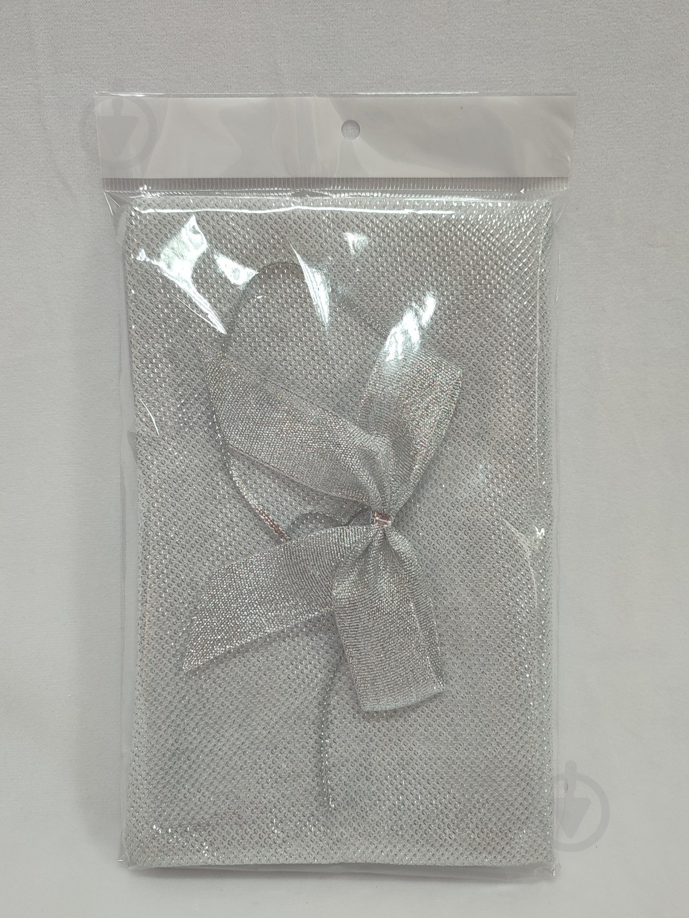 Мешок для подарков 21x27 см серебряный с бантом - фото 2 Мешок для подарков 21x27 см серебряный с бантом - фото 2