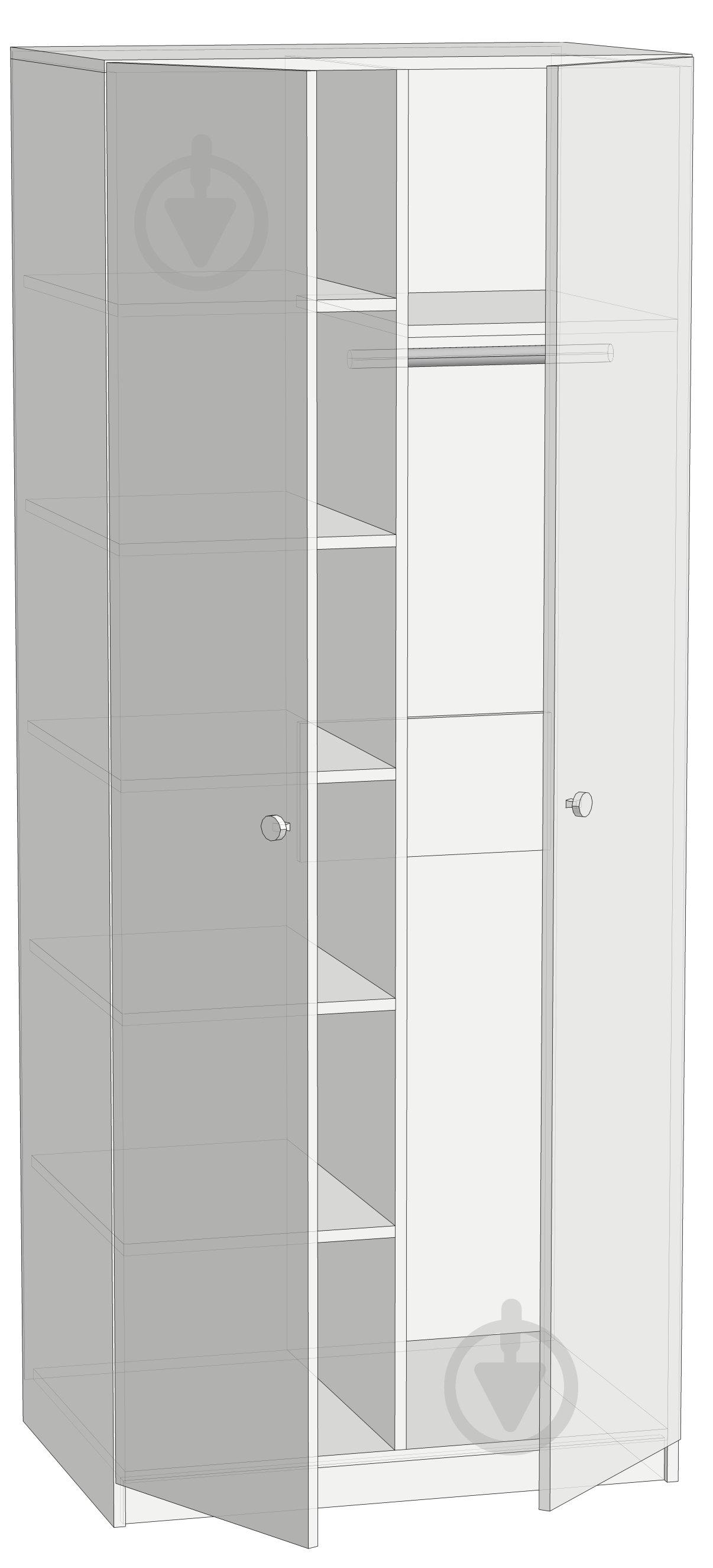 Шкаф для одежды Lion двухдверный Малятко Единорог 800х450х1950 мм нимфея альба - фото 2 Шкаф для одежды Lion двухдверный Малятко Единорог 800х450х1950 мм нимфея альба - фото 2