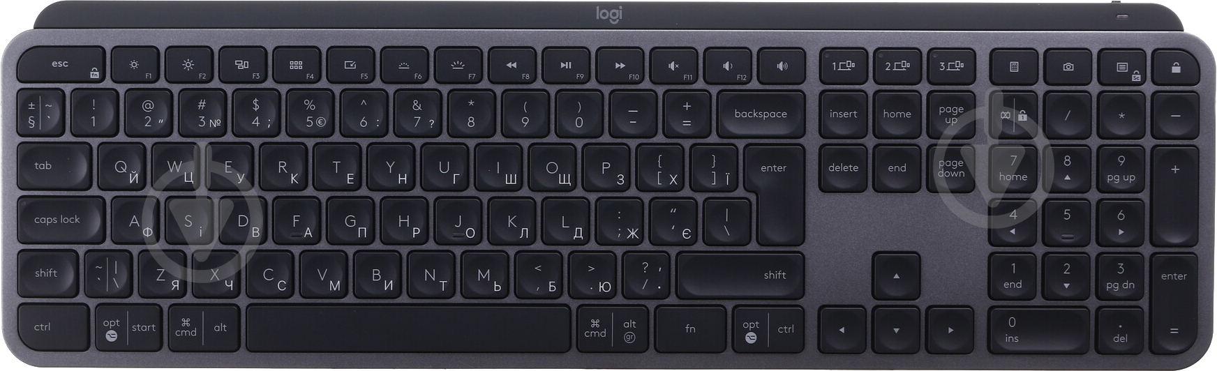 Клавиатура Logitech MX Keys Advanced Wireless Illuminated (L920-009415) graphite - фото 1