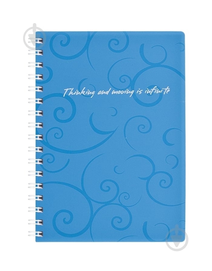 Книга для нотаток на пружині Barocco А6 80 аркушів клітинка блакитний, пластикова обкладинка BM.2589-614 Buromax - фото 1 Книга для нотаток на пружині Barocco А6 80 аркушів клітинка блакитний, пластикова обкладинка BM.2589-614 Buromax - фото 1