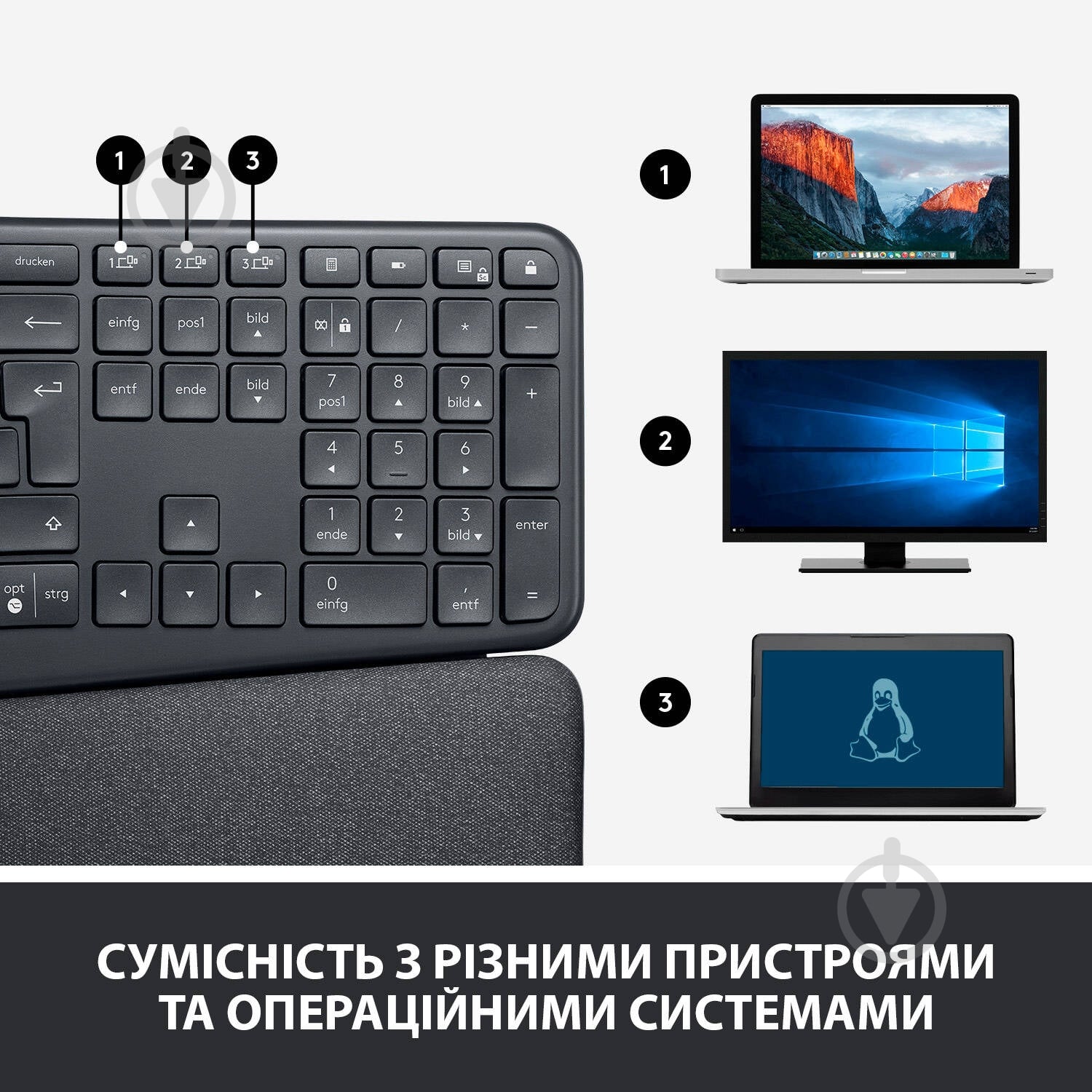 Клавиатура беспроводная Logitech ERGO K860 (L920-010108) black - фото 9