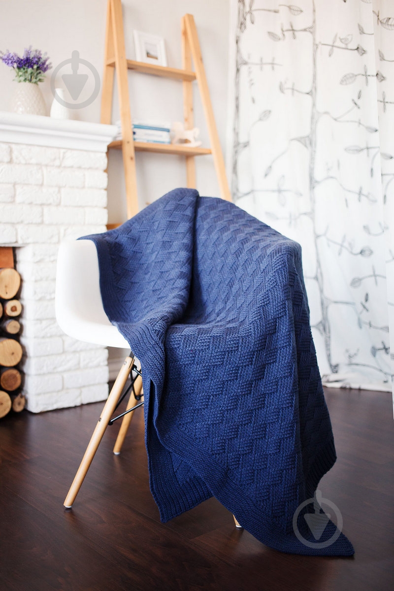 Плед вязанный Doros 140x180 см темно-синий SoundSleep - фото 1
