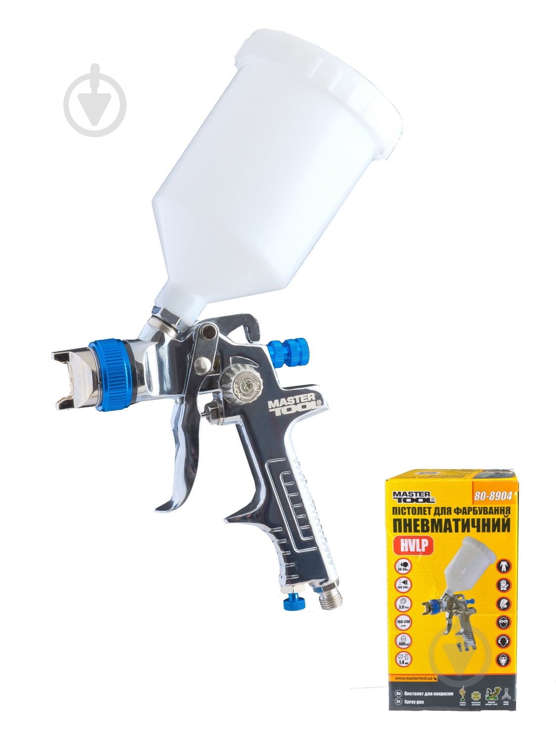Краскопульт пневматический MasterTool HVLP ВБ 600 мл 80-8904 - фото 1