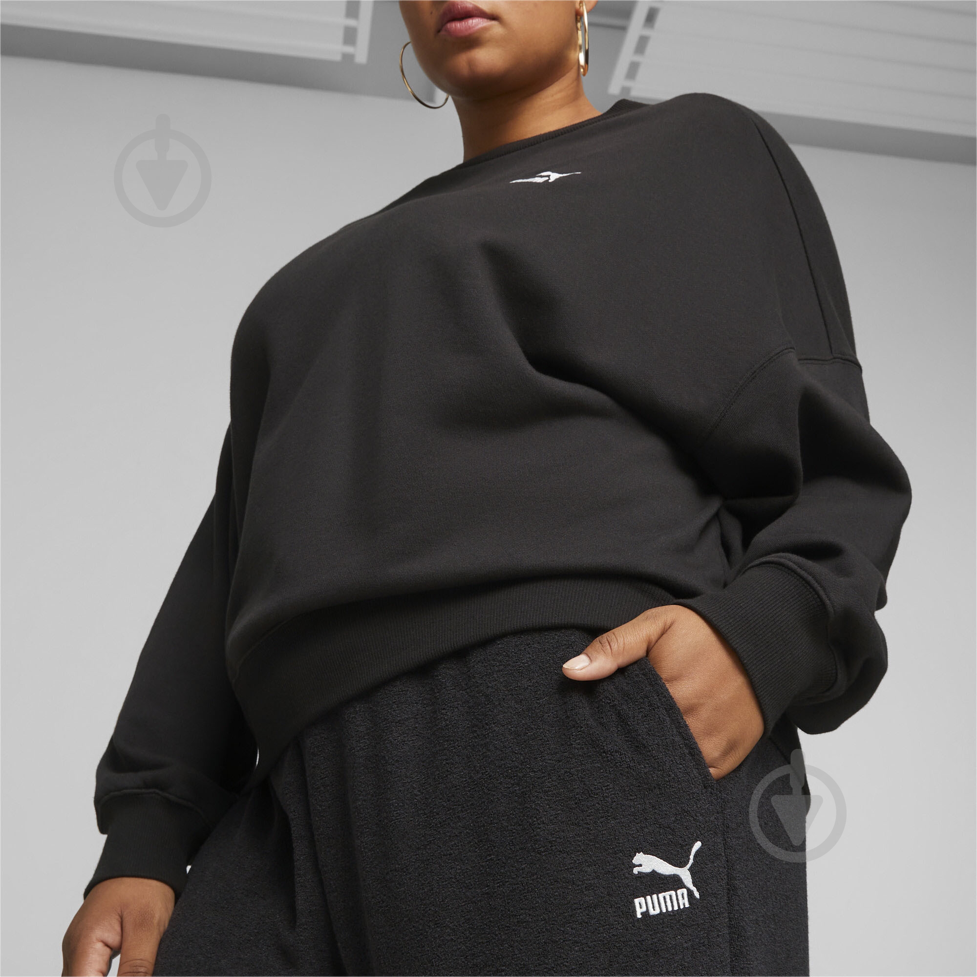 Брюки Puma CLASSICS FLEECE SWEATPANTS 62141401 р. L черный - фото 5