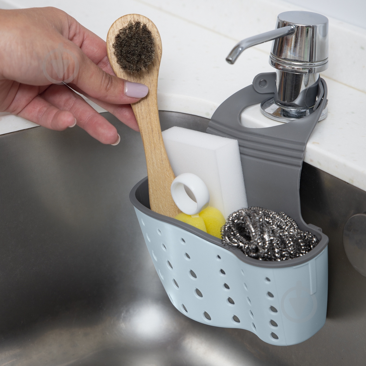 Держатель мочалки MVM голубой К-1524 - фото 6