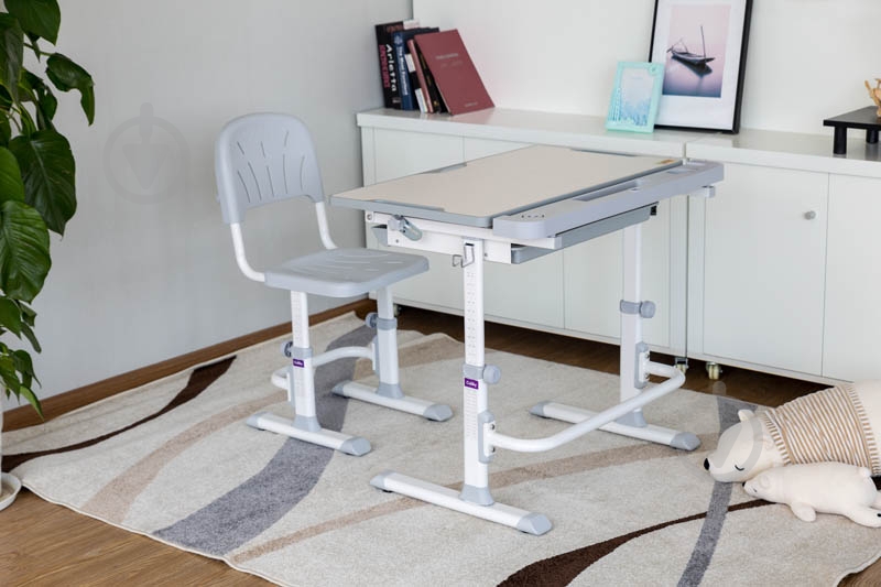 Комплект парта и стул-трансформер FunDesk Disa Grey - фото 37 Комплект парта и стул-трансформер FunDesk Disa Grey - фото 37