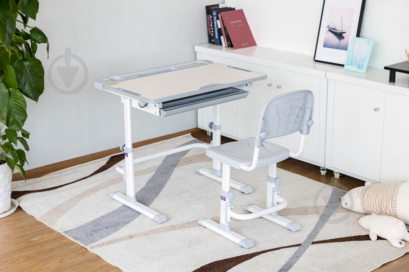 Комплект парта и стул-трансформер FunDesk Disa Grey - фото 33 Комплект парта и стул-трансформер FunDesk Disa Grey - фото 33