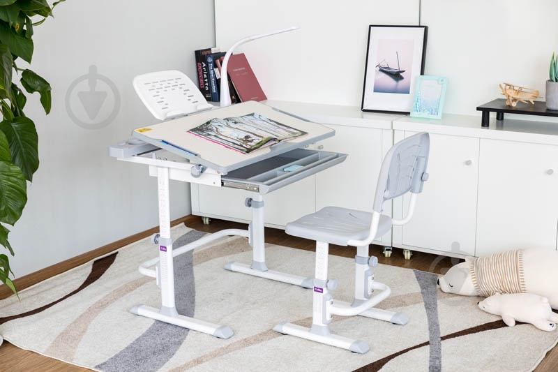 Комплект парта и стул-трансформер FunDesk Disa Grey - фото 34 Комплект парта и стул-трансформер FunDesk Disa Grey - фото 34