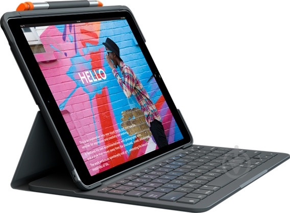 Чехол-клавиатура Logitech Slim Folio for iPad (7th, 8th, 9th generation) graphite (L920-009480) - фото 2