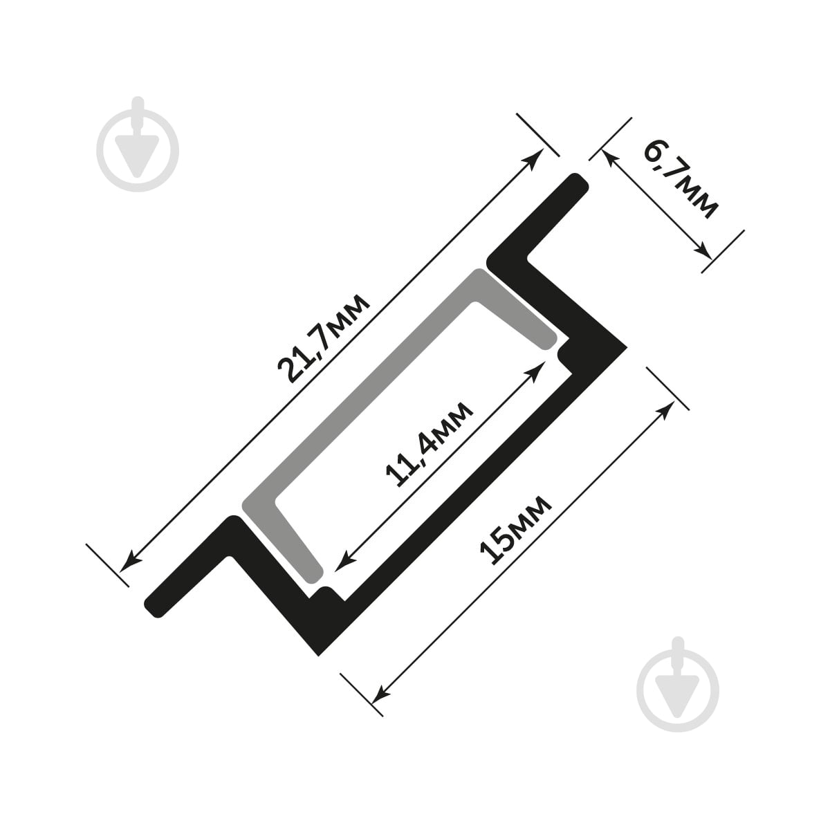 Профиль алюминиевый LIGHT SET AL LED PROF MORTISE 150 200 см 6929547662134 - фото 2