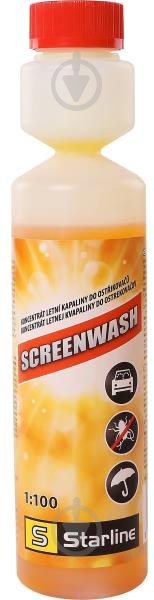 Омыватель стекла STARLINE концентрат 1:100 (NA SWLK-250) цитрус лето 0,25 л - фото 1 Омыватель стекла STARLINE концентрат 1:100 (NA SWLK-250) цитрус лето 0,25 л - фото 1