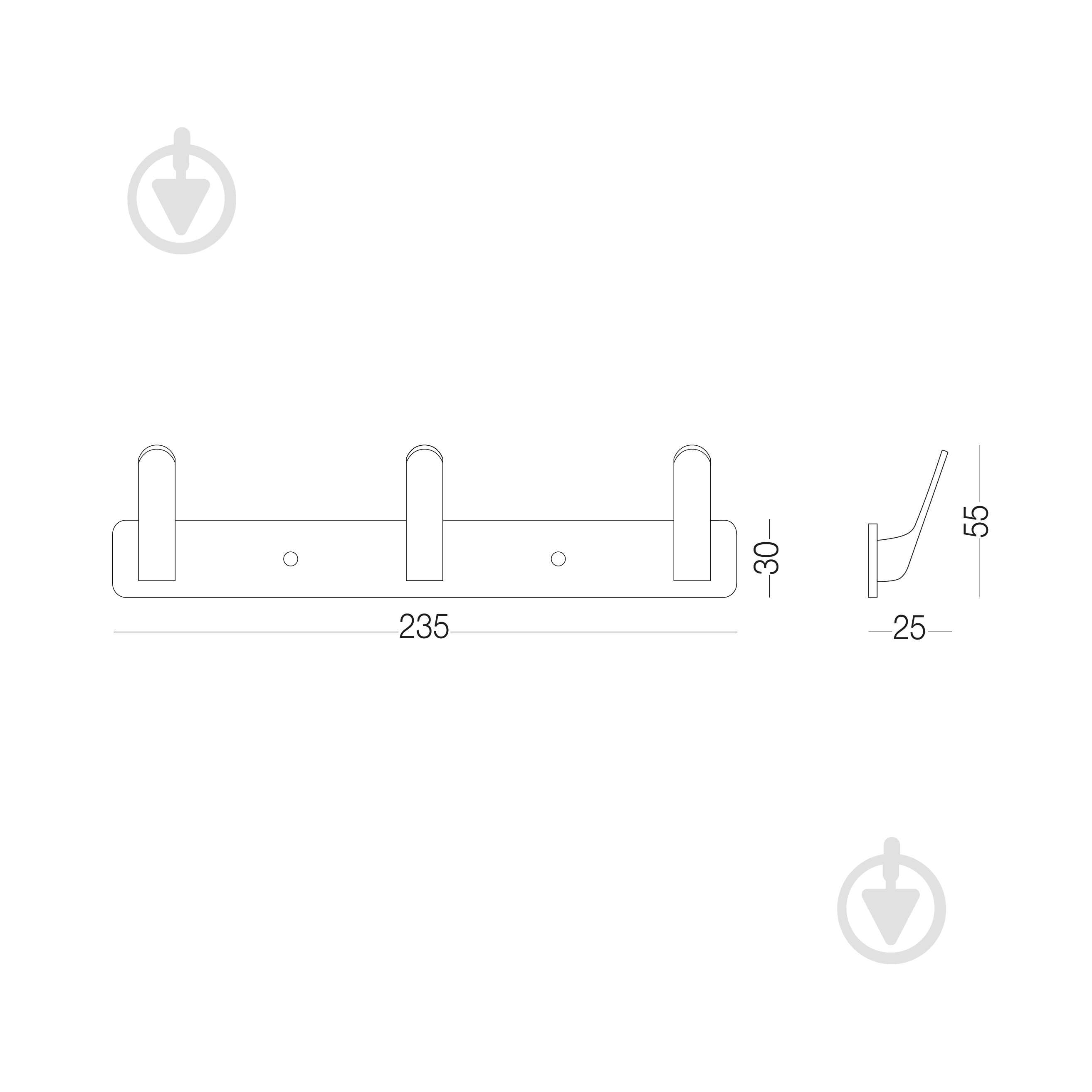 Вешалка с крючками MVM HA-01/3 black - фото 6 Вешалка с крючками MVM HA-01/3 black - фото 6