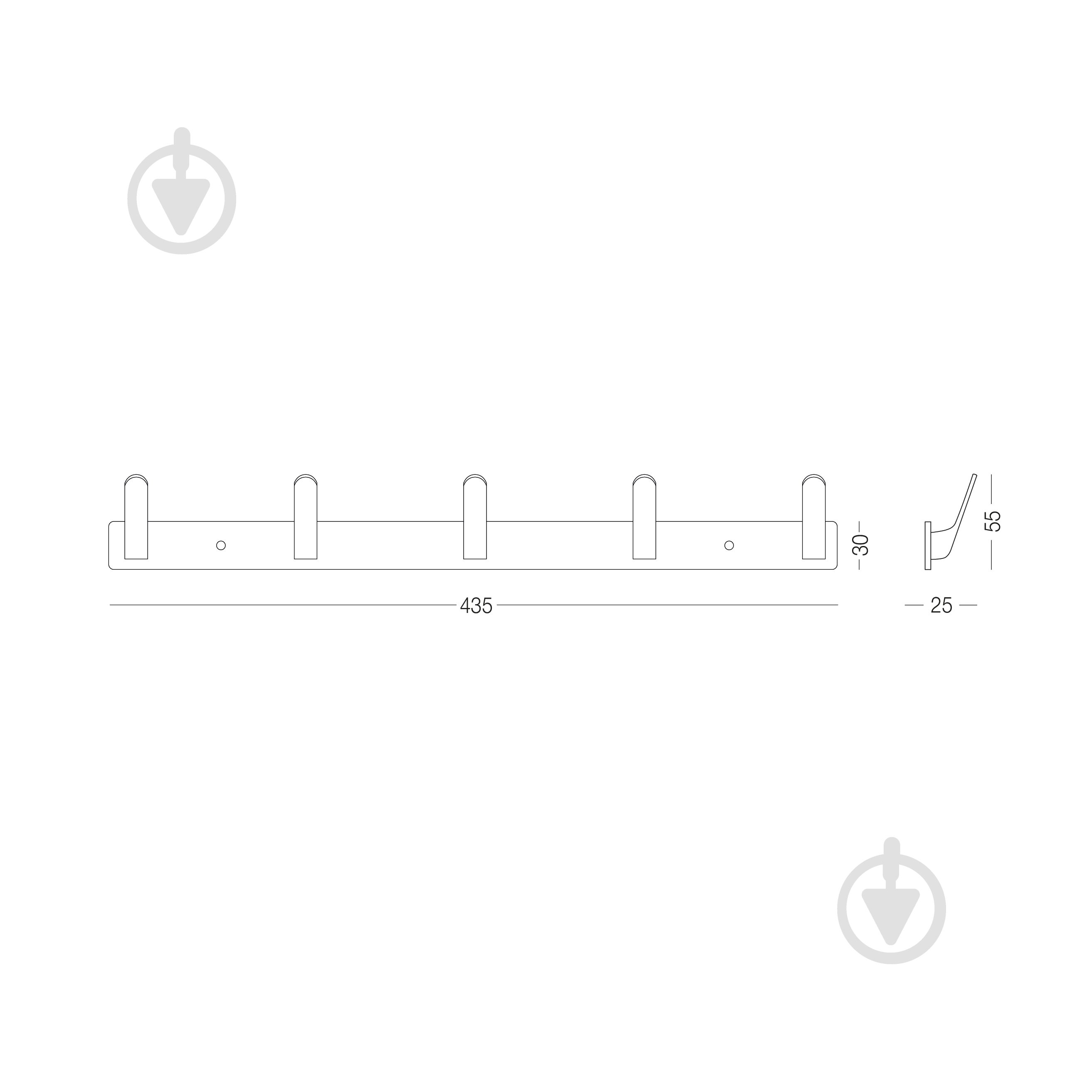 Вішалка з гачками MVM HA-01/5 black - фото 3