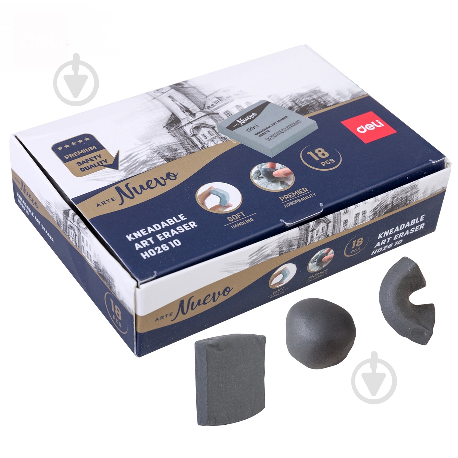 Гумка EH02610 сiра Клячка Deli - фото 3