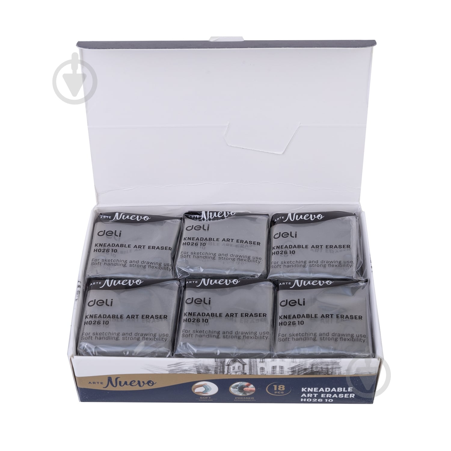 Гумка EH02610 сiра Клячка Deli - фото 5