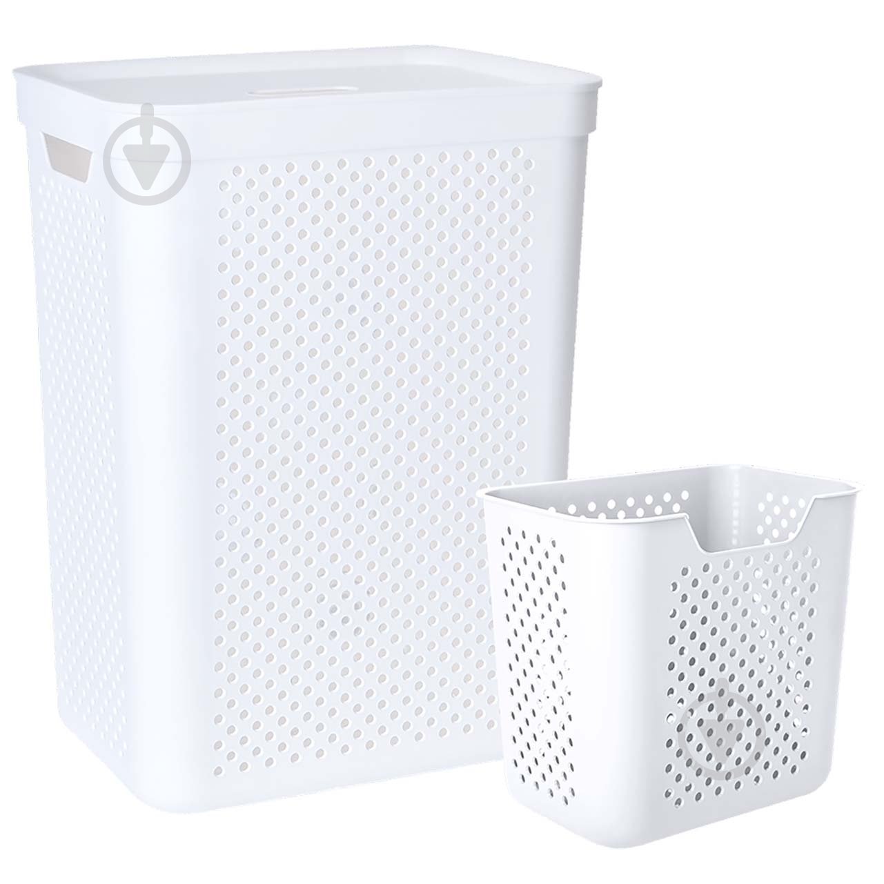 Кошик для білизни Алеана Simple з органайзером 45 л білий - фото 1