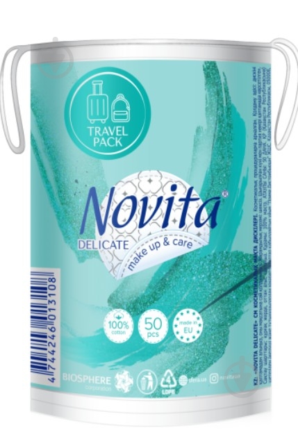 Ватні диски Novita delicate make up & care 50 шт. - фото 1