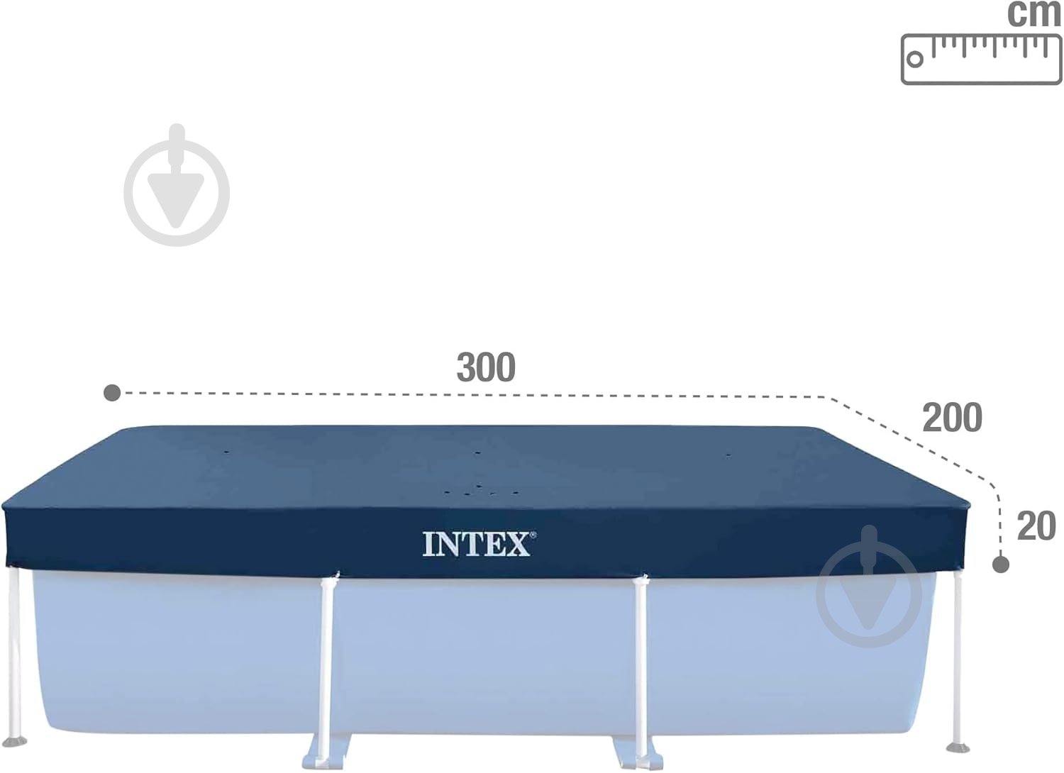 Тент для басейну Intex Rectangular Frame 300x200 см 28038 - фото 6