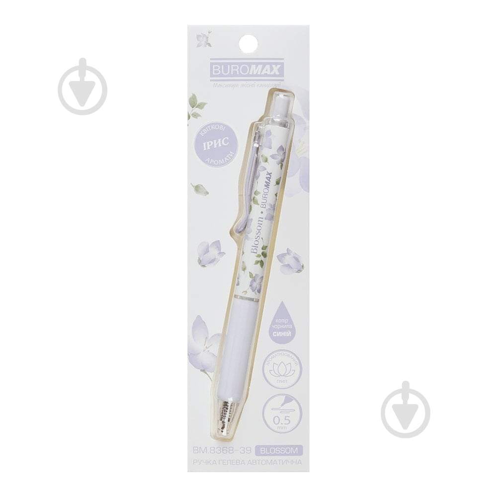 Ручка гелевая Buromax BLOSSOM Ирис BM.8368-39 - фото 1