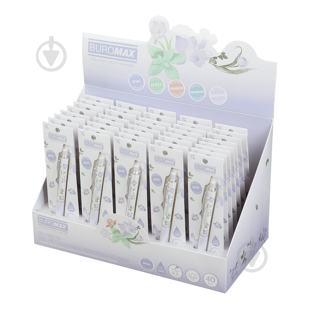 Ручка гелевая Buromax BLOSSOM Ирис BM.8368-39 - фото 3