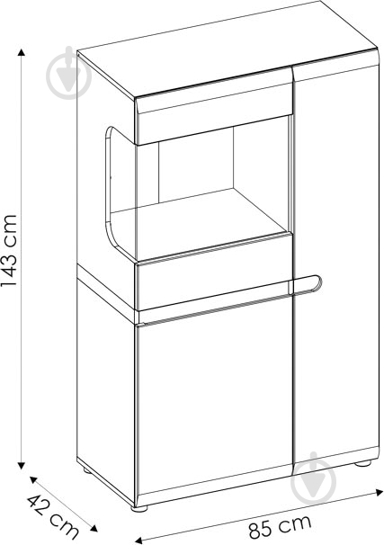 Витрина Meble Wojcik LINATE 32 3D-1S LTV-01 трюфель - фото 4