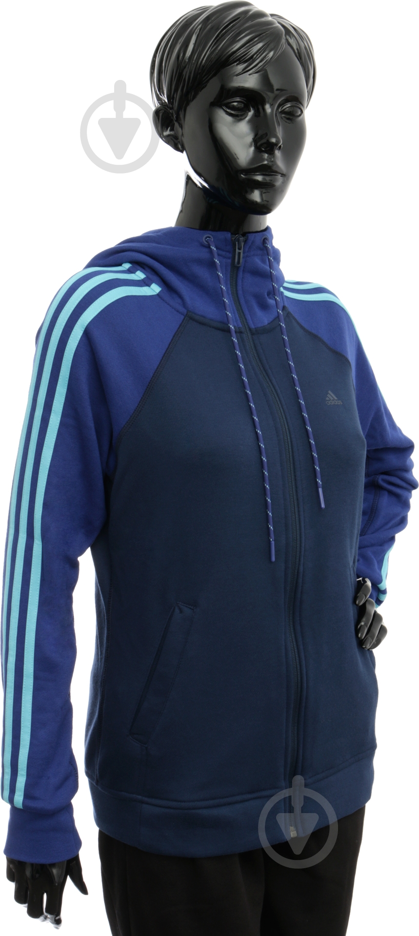 Толстовка Adidas ESSENTIALS 3-STRIPES HOODIE AY4804 р. 2XS синій - фото 2