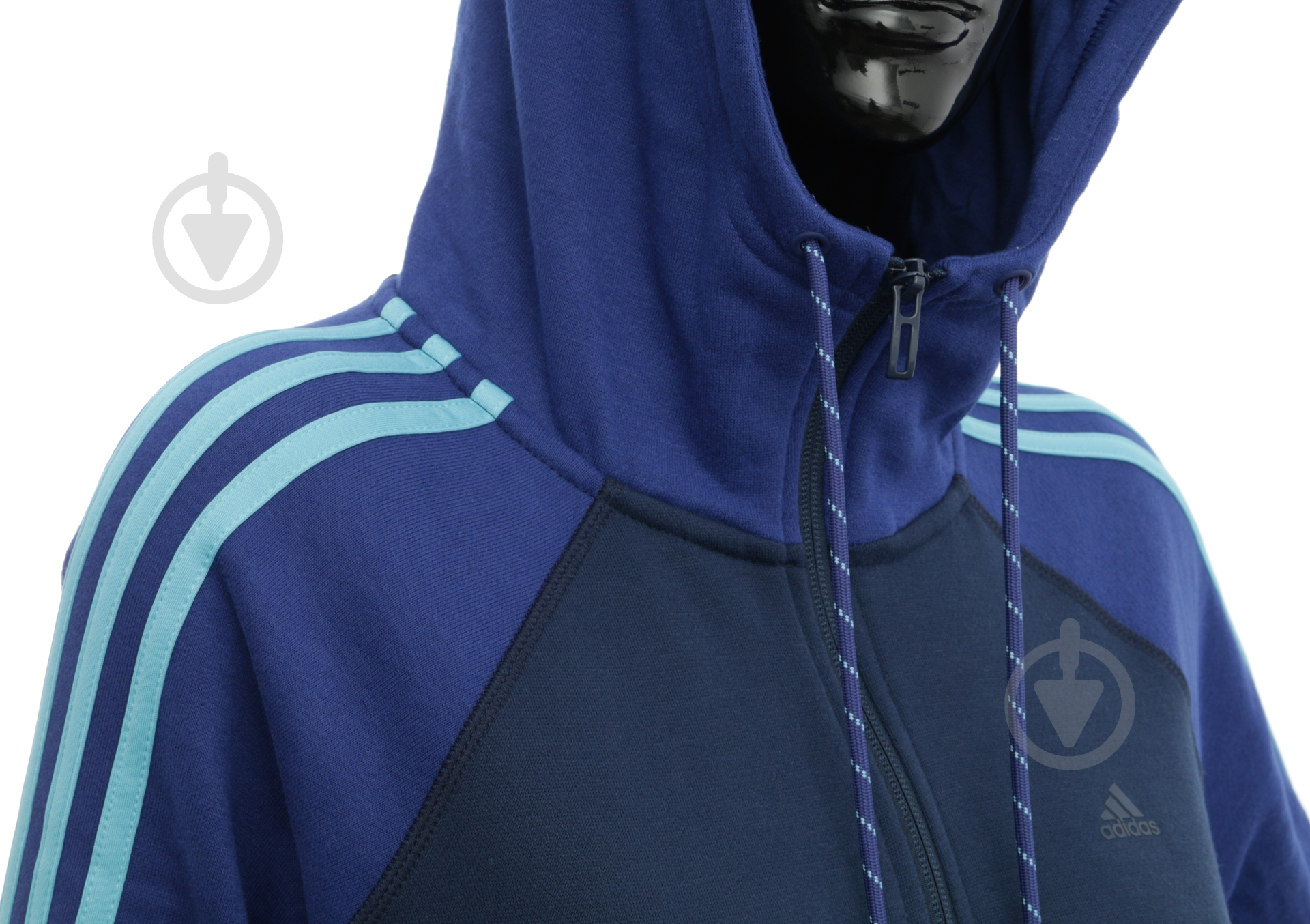 Толстовка Adidas ESSENTIALS 3-STRIPES HOODIE AY4804 р. 2XS синій - фото 7