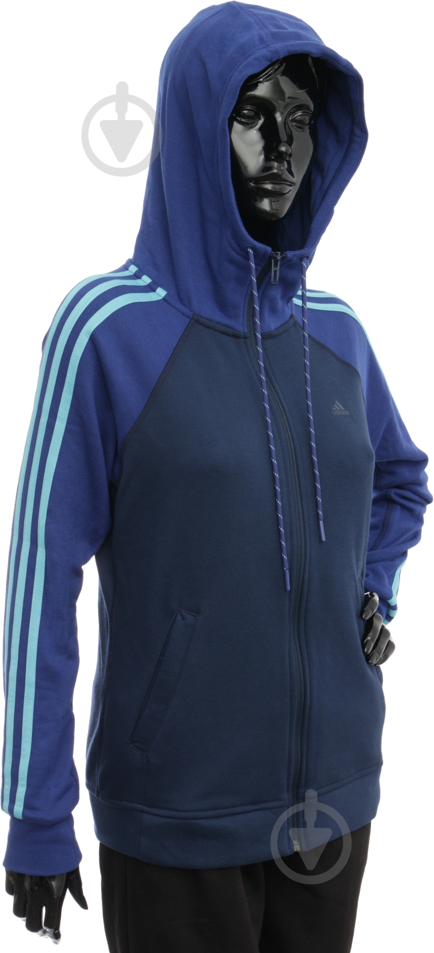 Толстовка Adidas ESSENTIALS 3-STRIPES HOODIE AY4804 р. 2XS синій - фото 4