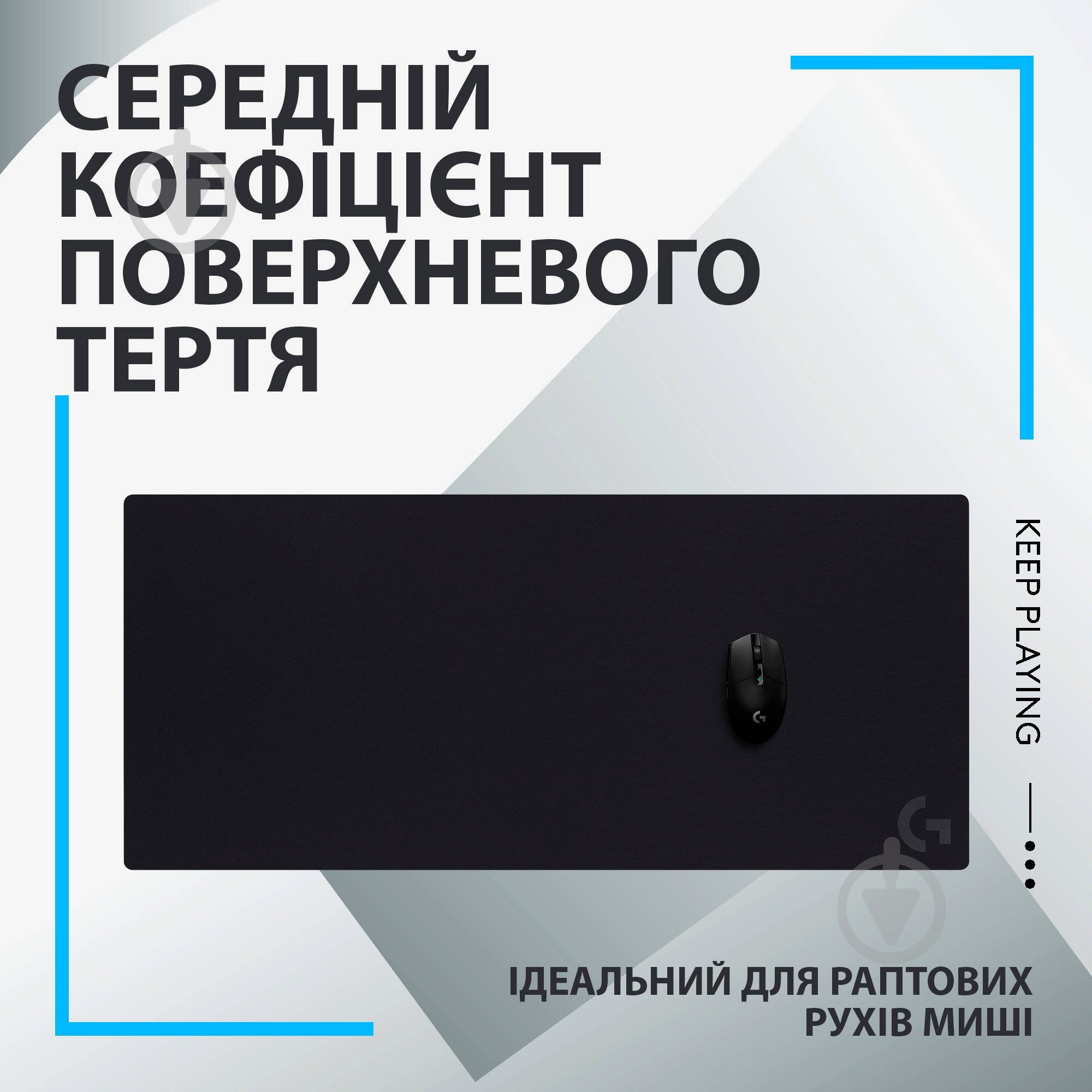 Коврик Logitech G840 Gaming Mouse Pad – EER2 Black (L943-000777) - фото 3