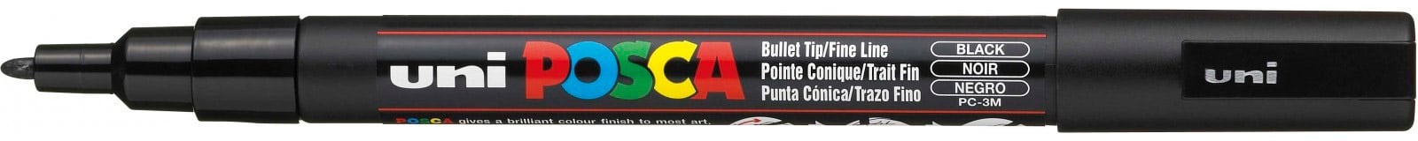 Маркер UNI PC-3M.Black черный - фото 1