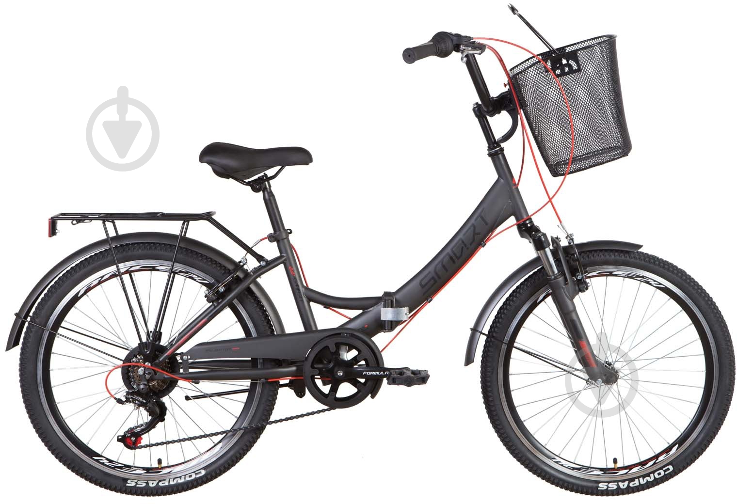 Велосипед Formula 24" 15"(38 см) SMART OPS-FR-24-368 серо-красный - фото 1 Велосипед Formula 24" 15"(38 см) SMART OPS-FR-24-368 серо-красный - фото 1