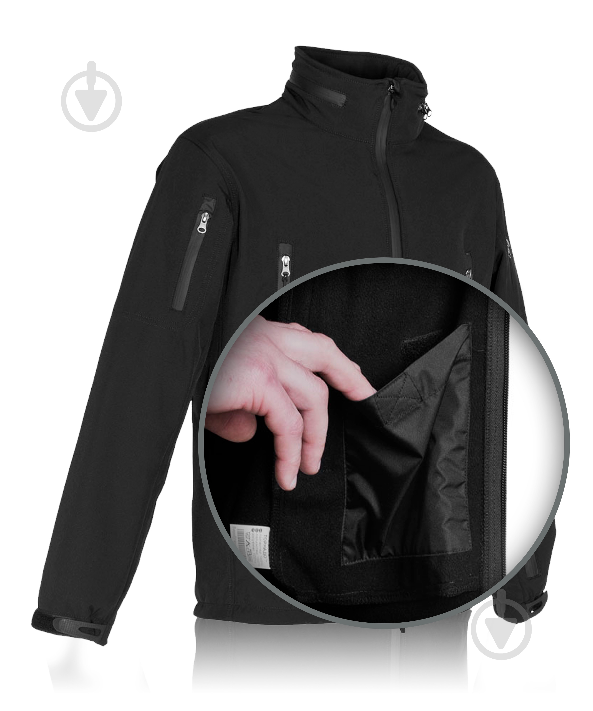 Куртка мужская демисезонная TORNADO CОФТШЕЛЛ TSBL-K р.XXXL черная - фото 3 Куртка мужская демисезонная TORNADO CОФТШЕЛЛ TSBL-K р.XXXL черная - фото 3