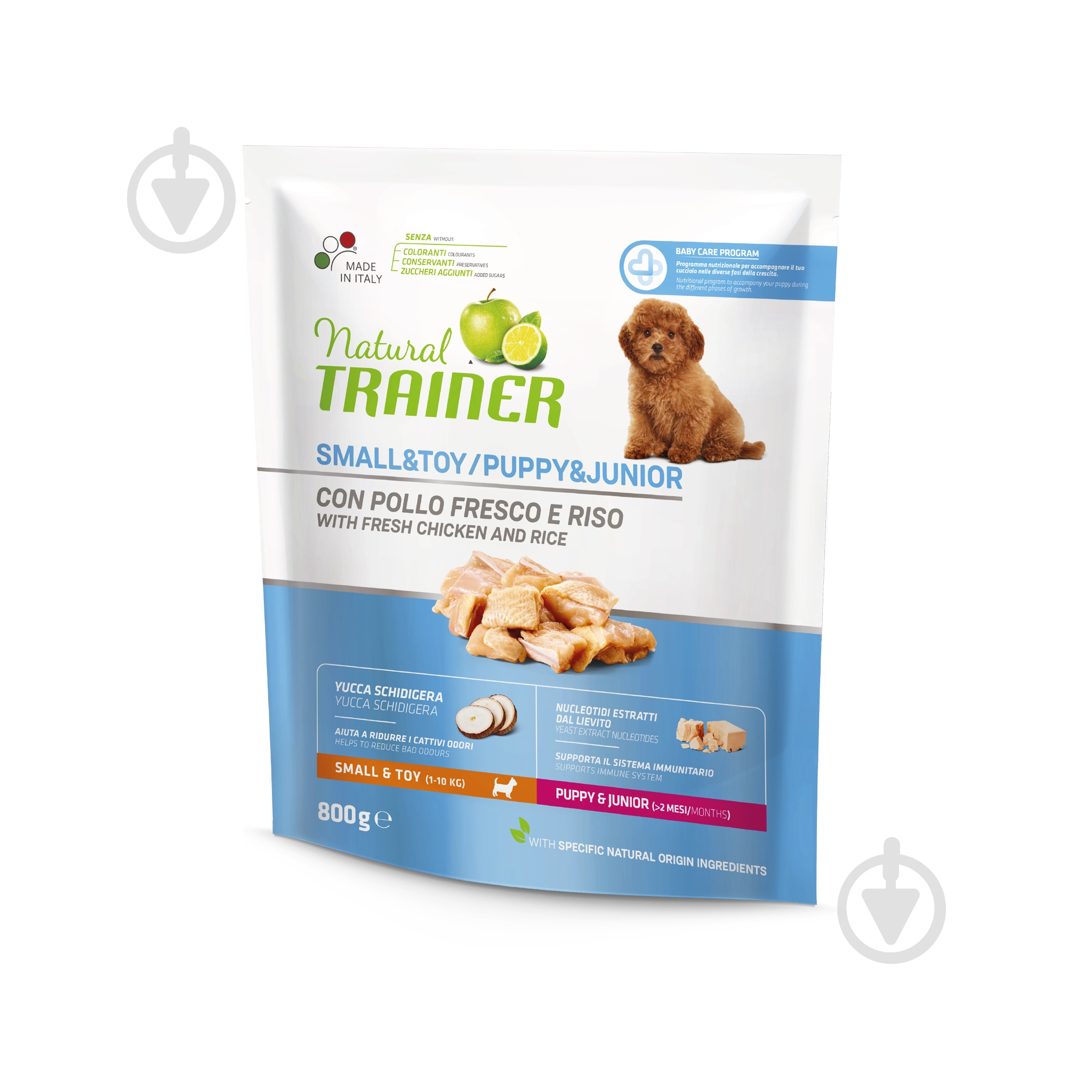 Корм для щенков для малых пород Trainer Natural Natural Puppy Junior Mini (курица) 800 г - фото 1 Корм для щенков для малых пород Trainer Natural Natural Puppy Junior Mini (курица) 800 г - фото 1