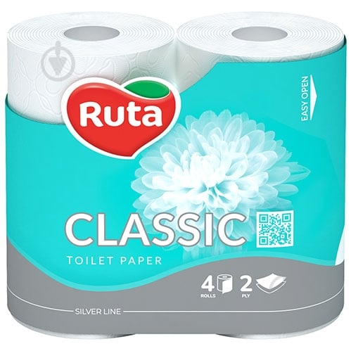 Туалетная бумага Ruta Classic двухслойная 4 шт. - фото 1 Туалетная бумага Ruta Classic двухслойная 4 шт. - фото 1