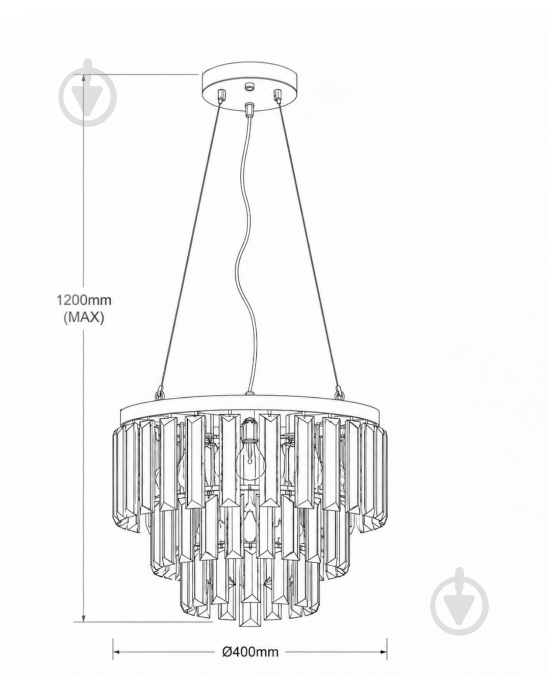 Люстра подвесная LIGHT SET PIONA PL400 7xE14 прозрачный/хром - фото 2