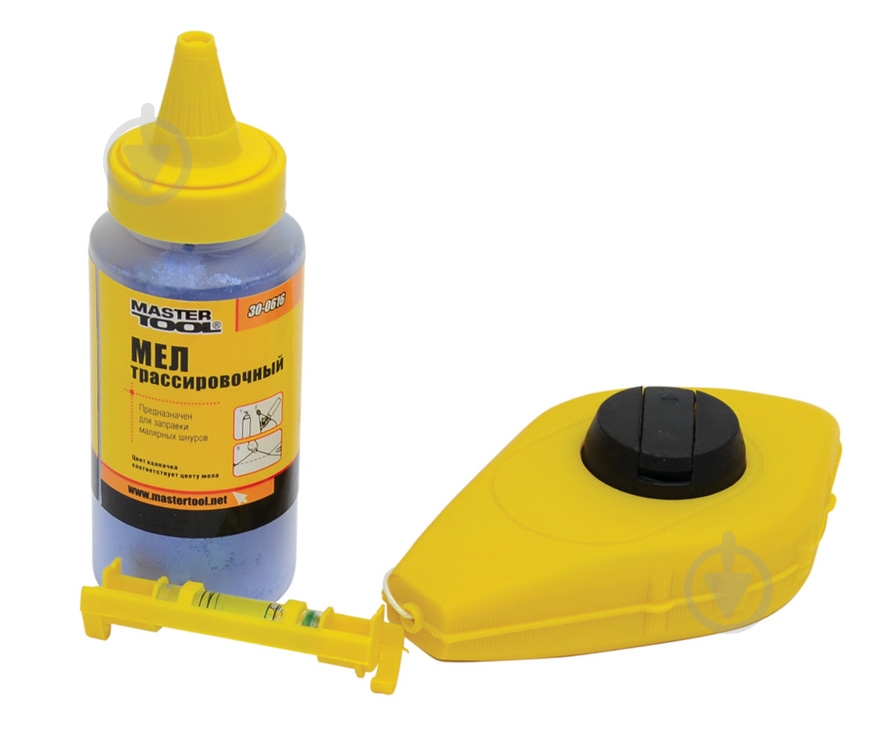 Набір розмічувальний MasterTool 30-0641 шнур 30 м /мел/уровень - фото 1