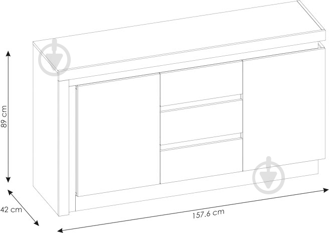 Комод Meble Wojcik LYON LYOK01 2D3S дуб ривьера/белыйдуб ривьера - фото 4 Комод Meble Wojcik LYON LYOK01 2D3S дуб ривьера/белыйдуб ривьера - фото 4