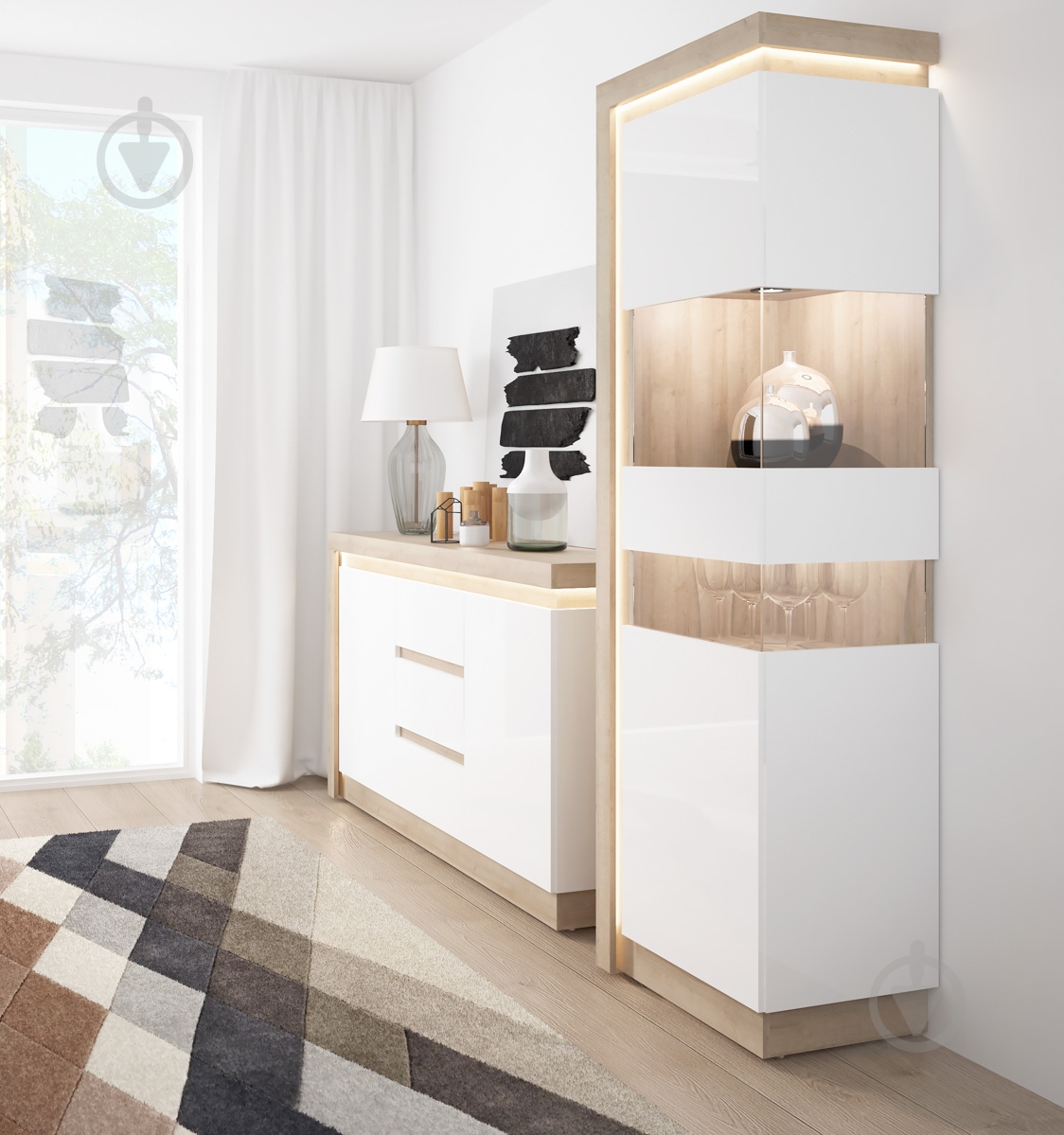 Комод Meble Wojcik LYON LYOK01 2D3S дуб ривьера/белыйдуб ривьера - фото 3 Комод Meble Wojcik LYON LYOK01 2D3S дуб ривьера/белыйдуб ривьера - фото 3