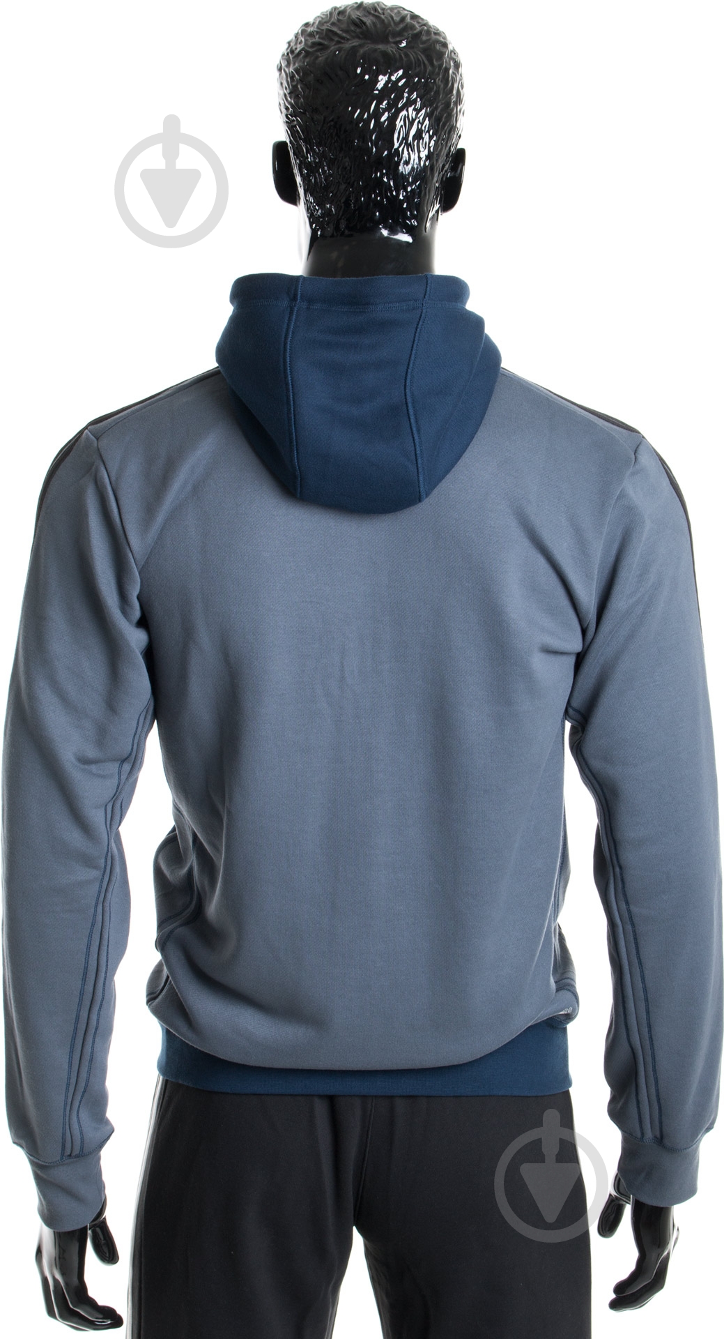 Толстовка Adidas 3-Stripes Fleece AY5484 р. M синий - фото 3
