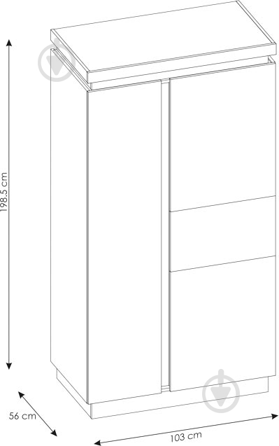 Шкаф Meble Wojcik LYON LYOS01 2D дуб ривьера - фото 4
