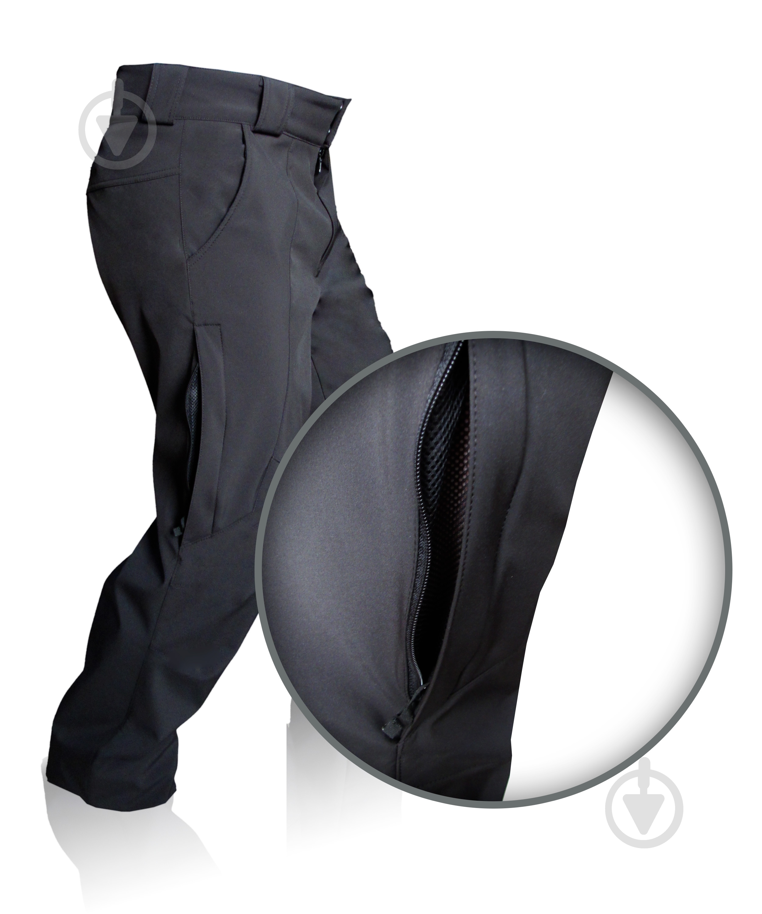 Штани TORNADO тактичні Софтшел р. 52-54 чорний 34123-9-5-52-5 - фото 6