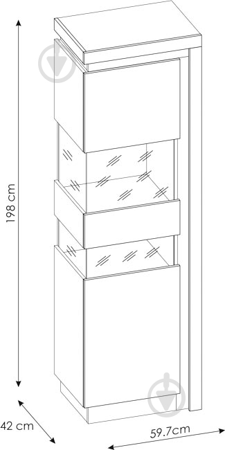 Витрина Meble Wojcik LYON LYOV03 L 1D дуб ривьера/дуб ривьера - фото 4 Витрина Meble Wojcik LYON LYOV03 L 1D дуб ривьера/дуб ривьера - фото 4
