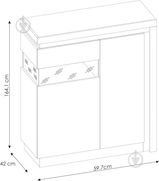 Витрина Meble Wojcik LYON LYOV04 L 2D дуб ривьера - фото 4 Витрина Meble Wojcik LYON LYOV04 L 2D дуб ривьера - фото 4