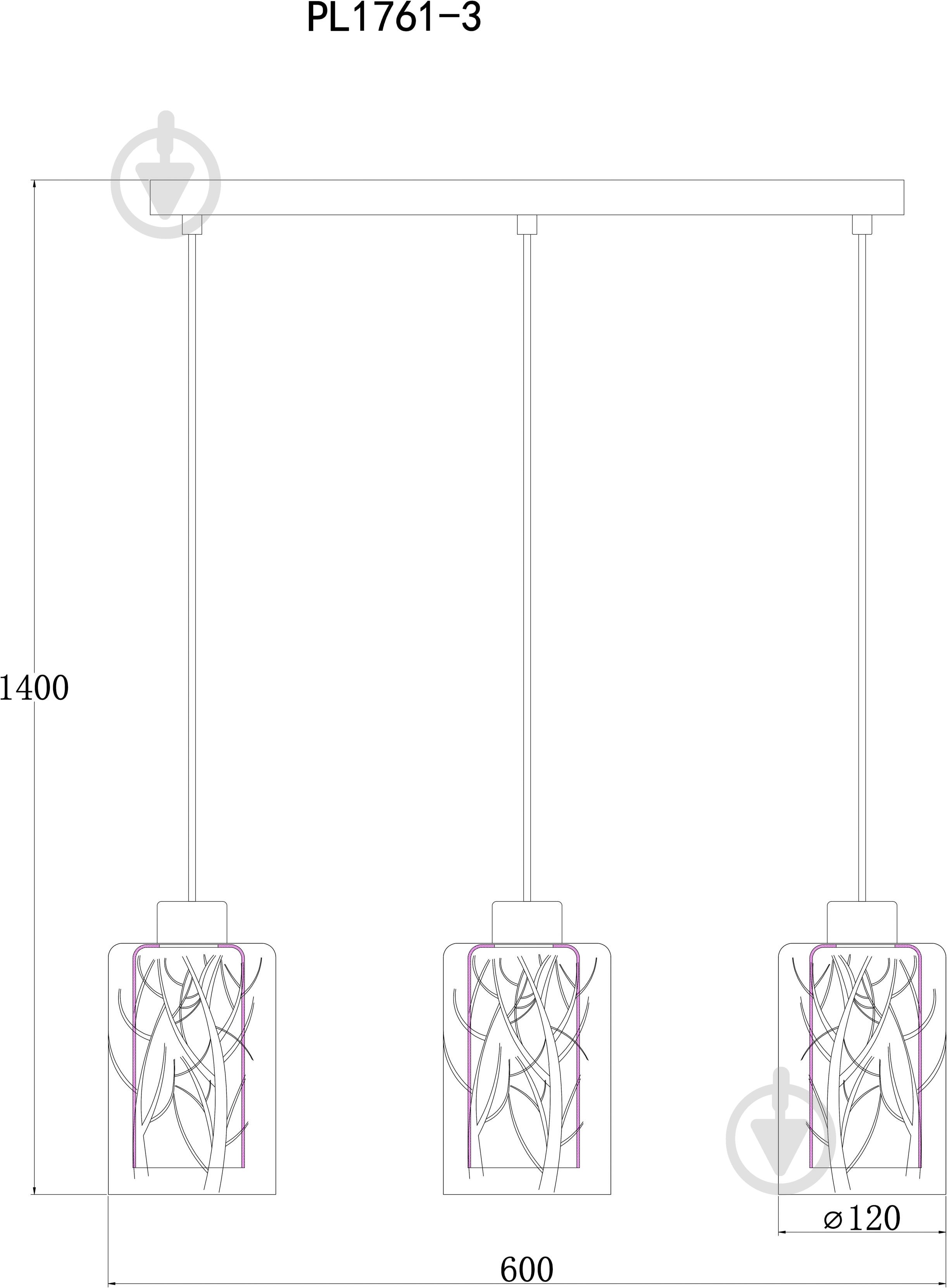 Підвіс Accento lighting Bizy 3x60 Вт E27 хром ALPL-PL1761-3 - фото 8