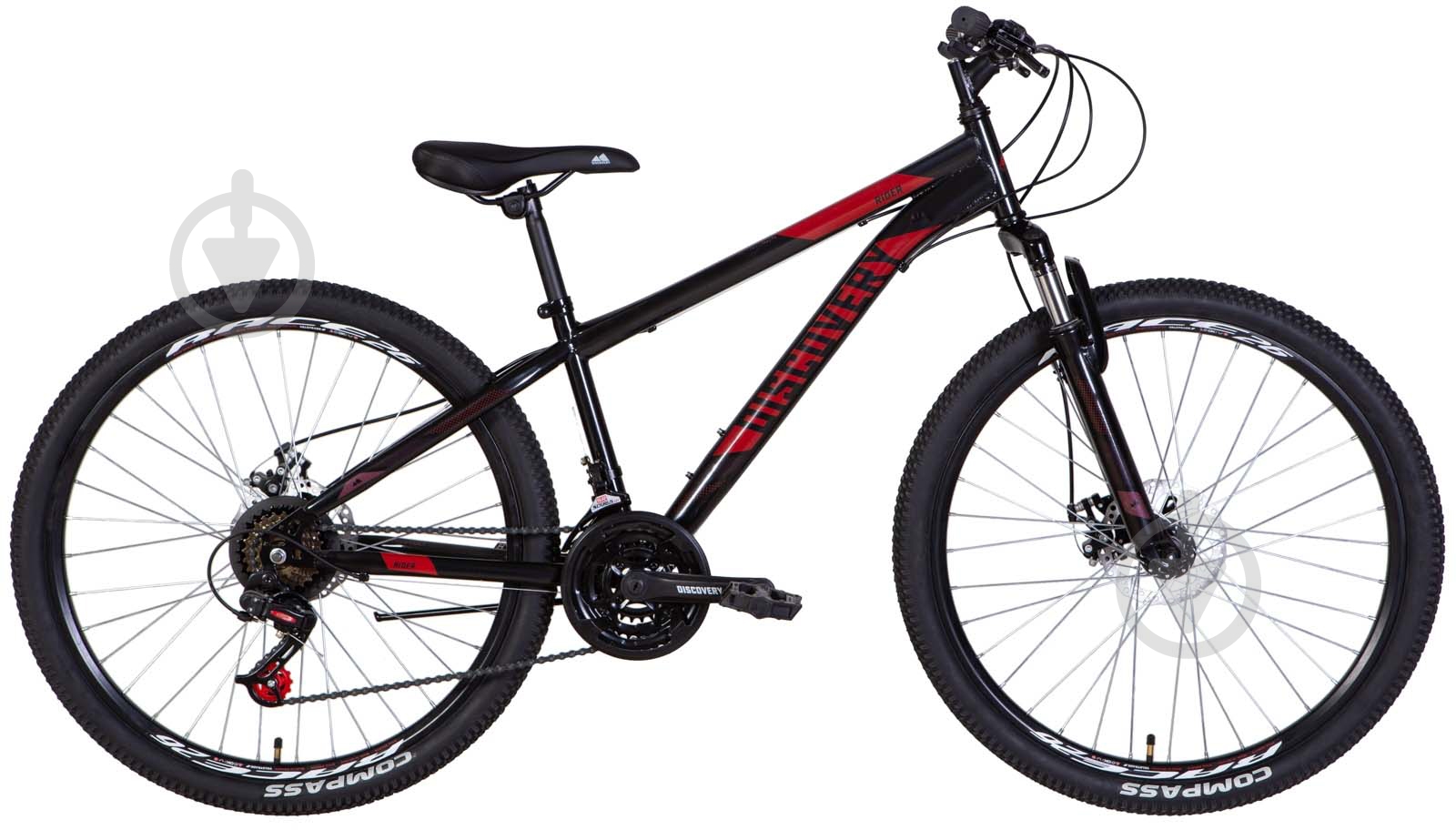Велосипед Discovery 26" 16"(41 см) RIDER OPS-DIS-26-528 чорний із червоним - фото 1