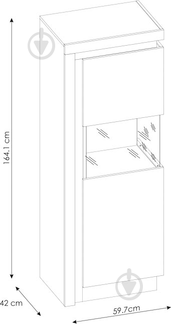 Витрина LYON LYOV01 P 1D платинум - фото 4