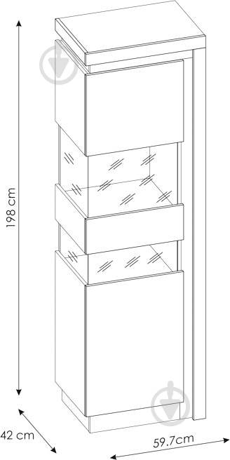 Витрина Meble Wojcik LYON LYOV03 L 1D платинум - фото 4 Витрина Meble Wojcik LYON LYOV03 L 1D платинум - фото 4